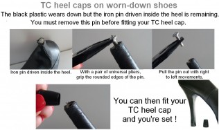 worn out heel - shoe repair - shoe heel protector - high stiletto - kitten heel